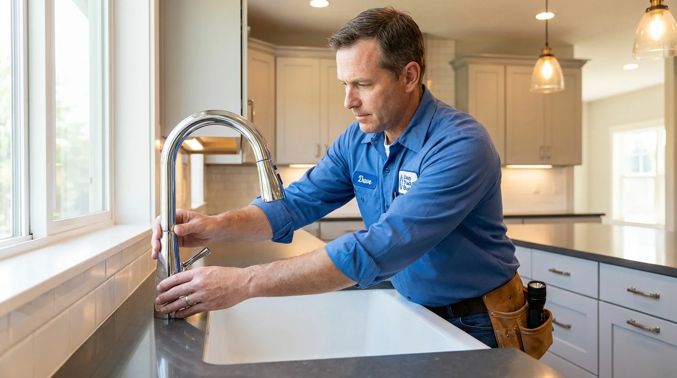 Kitchen faucet installation by Johns Plumbing LLC in Billerica